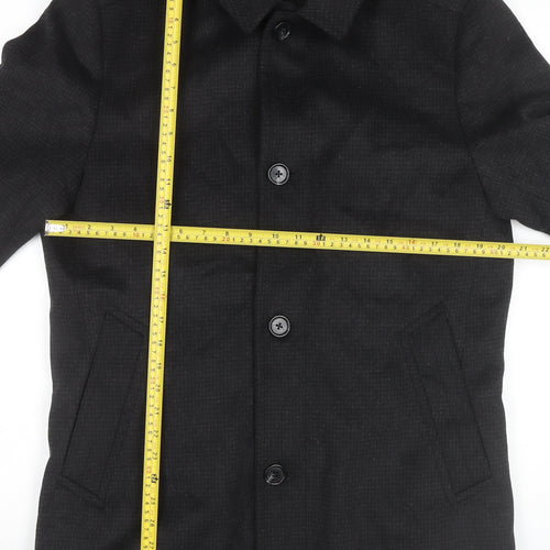 Marks and Spencer Men’s Black Wool Blend Mid-Length Overcoat M 38-40"