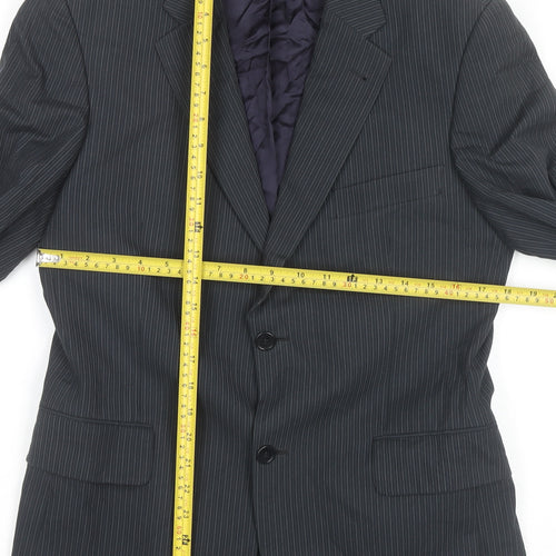 H&M Men’s Grey Pinstripe Blazer Jacket 36R Cotton Business Formal