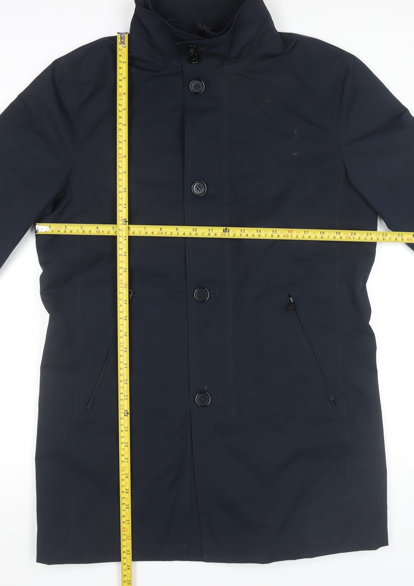 Marks and Spencer Men’s Blue Polyester Overcoat M Regular