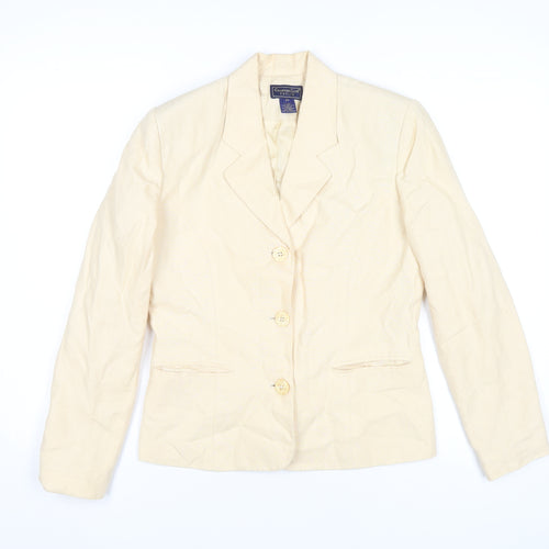 Charter Club Women’s Beige Linen Petite 2P Blazer Jacket
