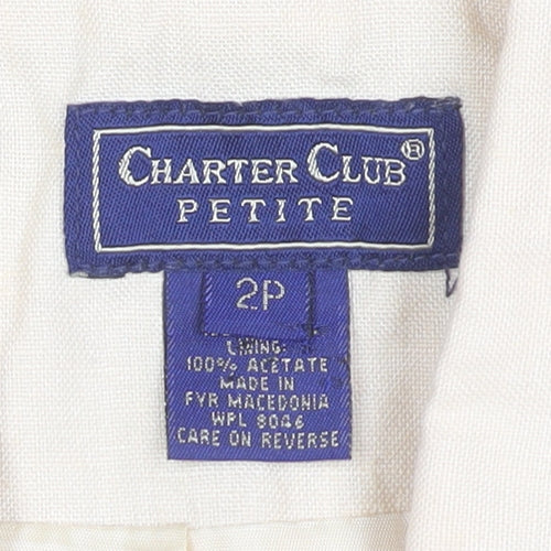 Charter Club Women’s Beige Linen Petite 2P Blazer Jacket