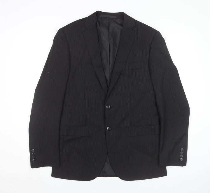 Marks and Spencer Men’s Black Wool Blend Pinstripe Blazer 38” M