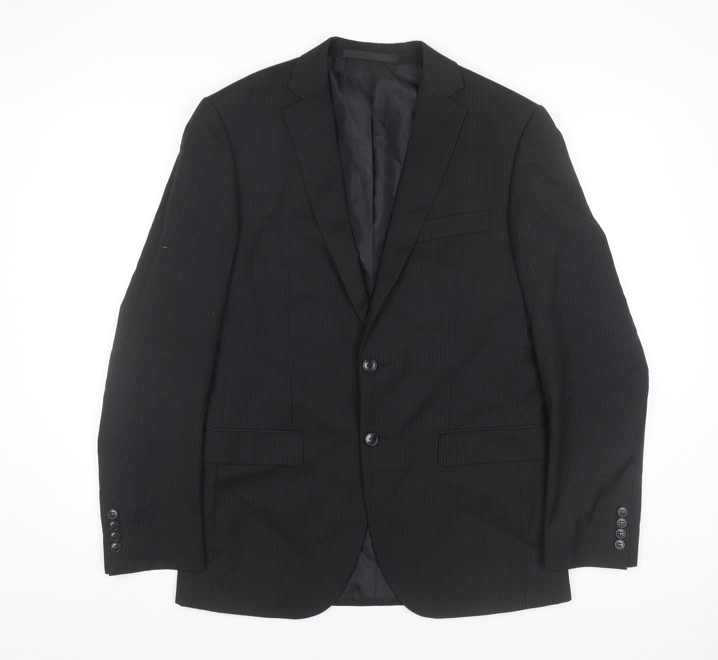 Marks and Spencer Men’s Black Wool Blend Pinstripe Blazer 38” M