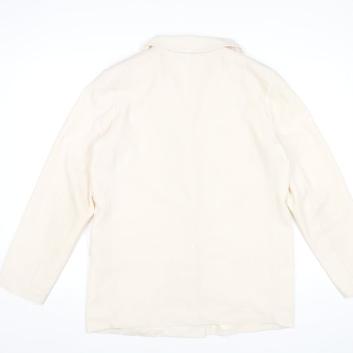 PrettyLittleThing Women Ivory Blazer Size 10 Double Breasted Jacket