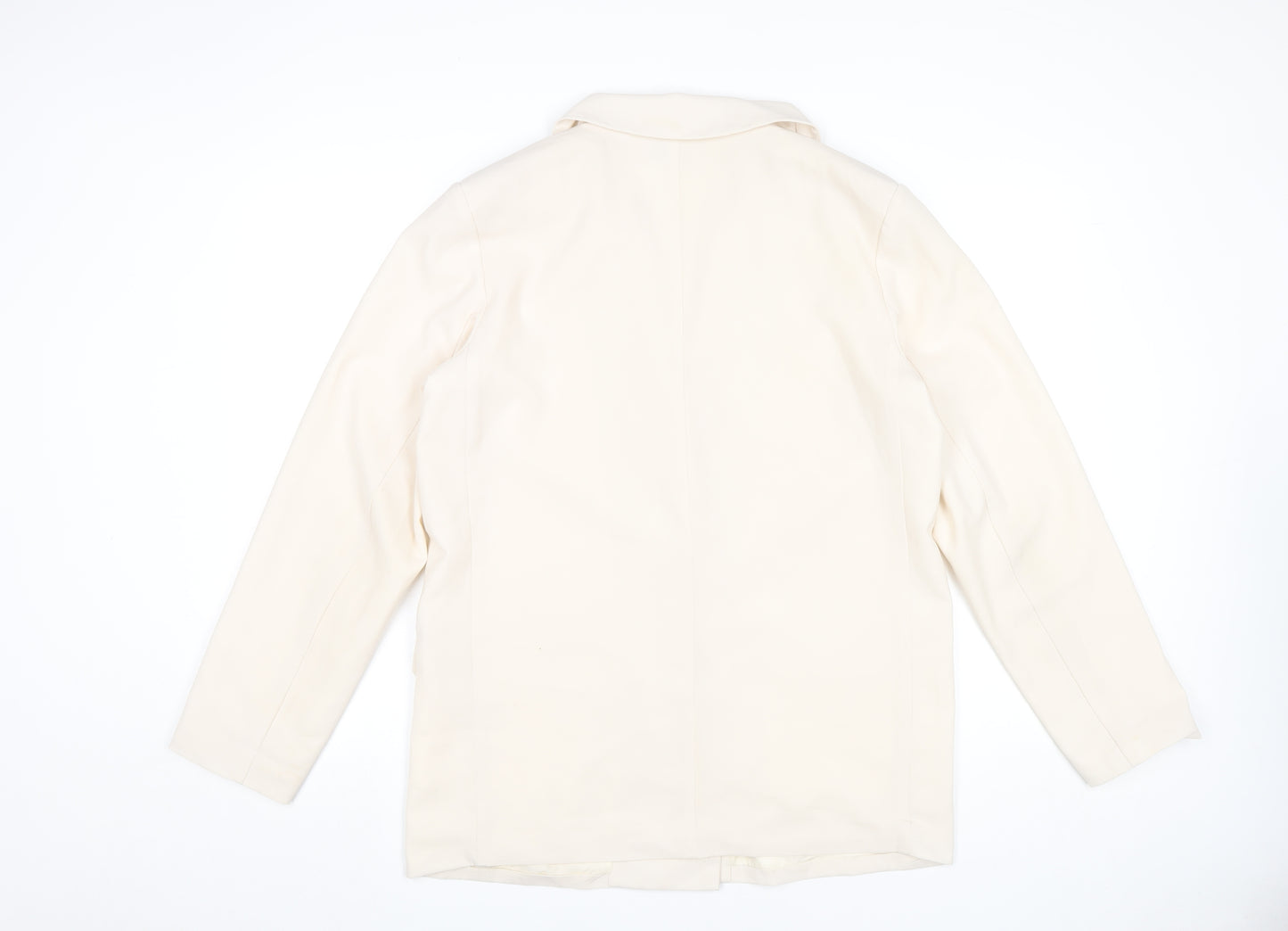PrettyLittleThing Women Ivory Blazer Size 10 Double Breasted Jacket