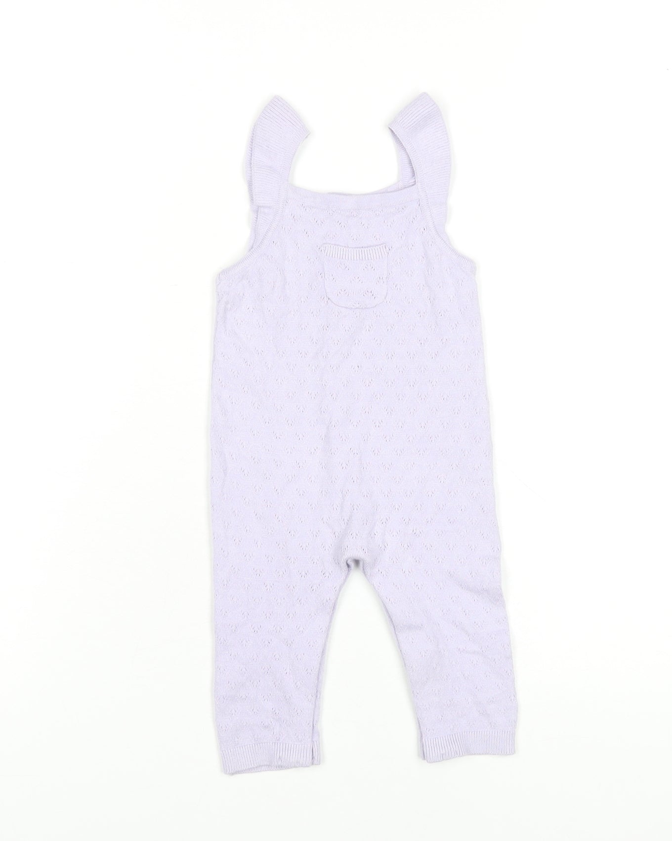 Marks and Spencer Girls Purple Knit Dungaree 6-9 Months Sleeveless