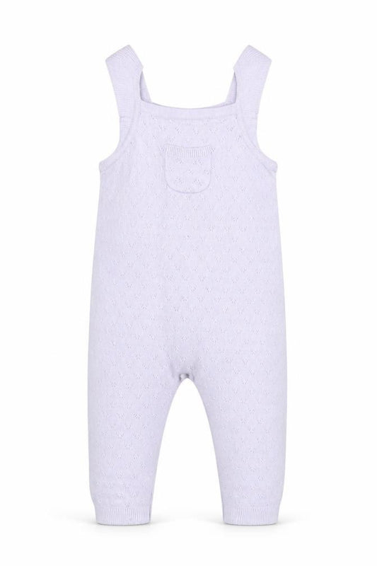 Marks and Spencer Girls Purple Knit Dungaree 6-9 Months Sleeveless