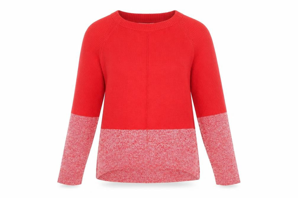 Front view of Next women’s red xs crew neck jumper acrylic knit