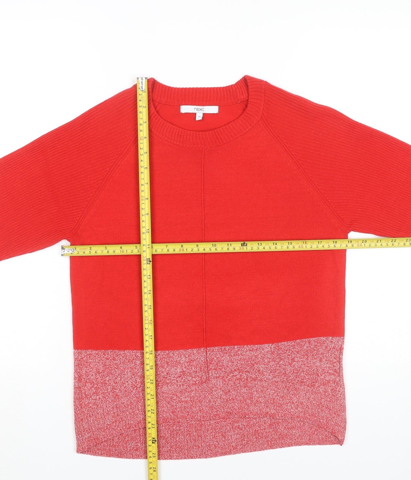 Next Womens Red XS Crew Neck Pullover Jumper Acrylic Knit