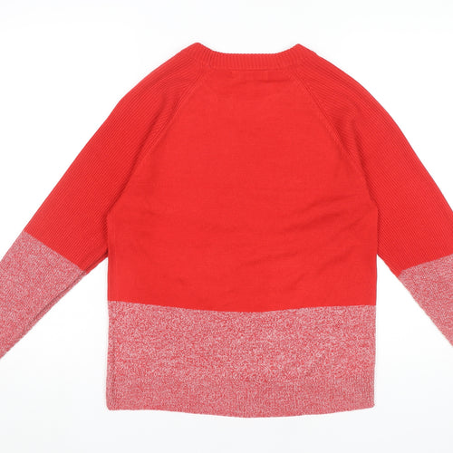 Next Womens Red XS Crew Neck Pullover Jumper Acrylic Knit