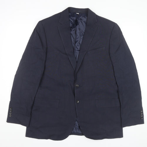 Marks and Spencer Men’s Blue 42 Chest Linen Blend Blazer Jacket XL