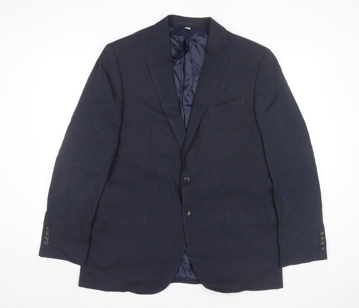 Marks and Spencer Men’s Blue 42 Chest Linen Blend Blazer Jacket XL