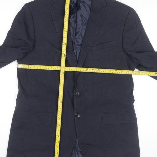 Marks and Spencer Men’s Blue 42 Chest Linen Blend Blazer Jacket XL