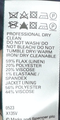 Marks and Spencer Men’s Blue 42 Chest Linen Blend Blazer Jacket XL