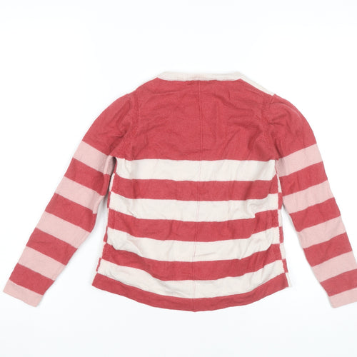 White Stuff Womens Multicoloured Striped V-Neck Jumper Size 12 Wool