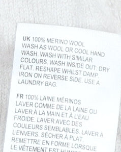 White Stuff Womens Multicoloured Striped V-Neck Jumper Size 12 Wool