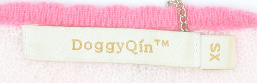 DoggyQin Women’s Pink XS V-Neck Slim Knit Button Cardigan