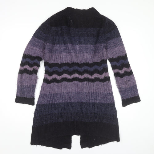 Marks and Spencer Women’s Purple Black Striped Cardigan Small