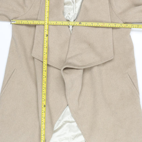 Wallis Women’s Beige Wool Blend Mid-Length Open Coat UK 10