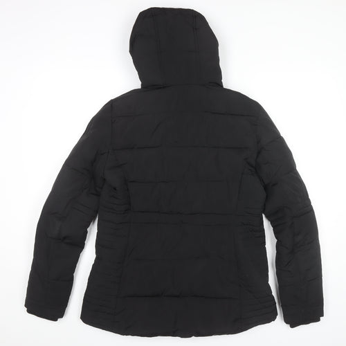 Wallis Womens Black Hooded Puffer Jacket Size S Winter Coat