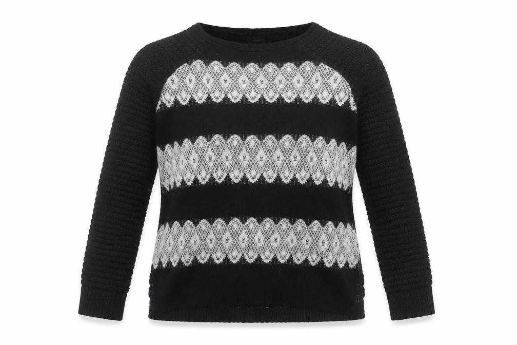 Front view of Topshop women’s black, size UK 8, jumper knit raglan