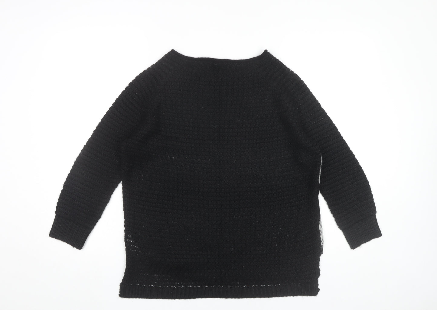 Topshop Womens Black Size 8 Pullover Jumper Knit Raglan