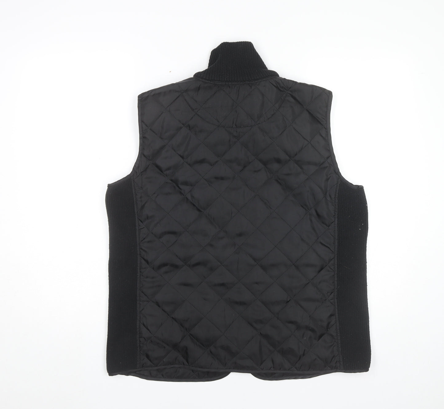 Kenneth Cole Womens Black L Quilted Sleeveless Waistcoat