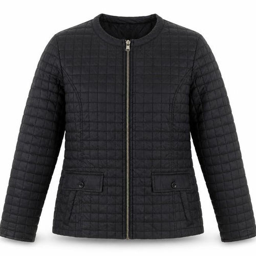 Incorporatewear Womens Black Quilted Jacket Size M Zip Front Casual
