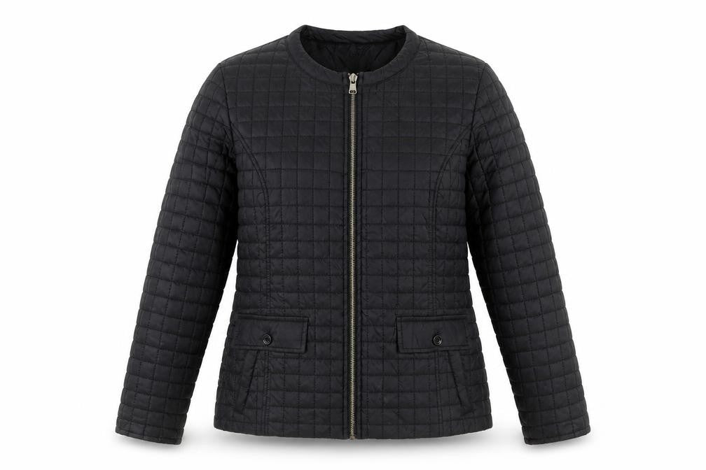 Incorporatewear Womens Black Quilted Jacket Size M Zip Front Casual