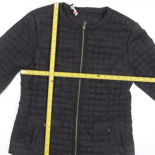 Incorporatewear Womens Black Quilted Jacket Size M Zip Front Casual