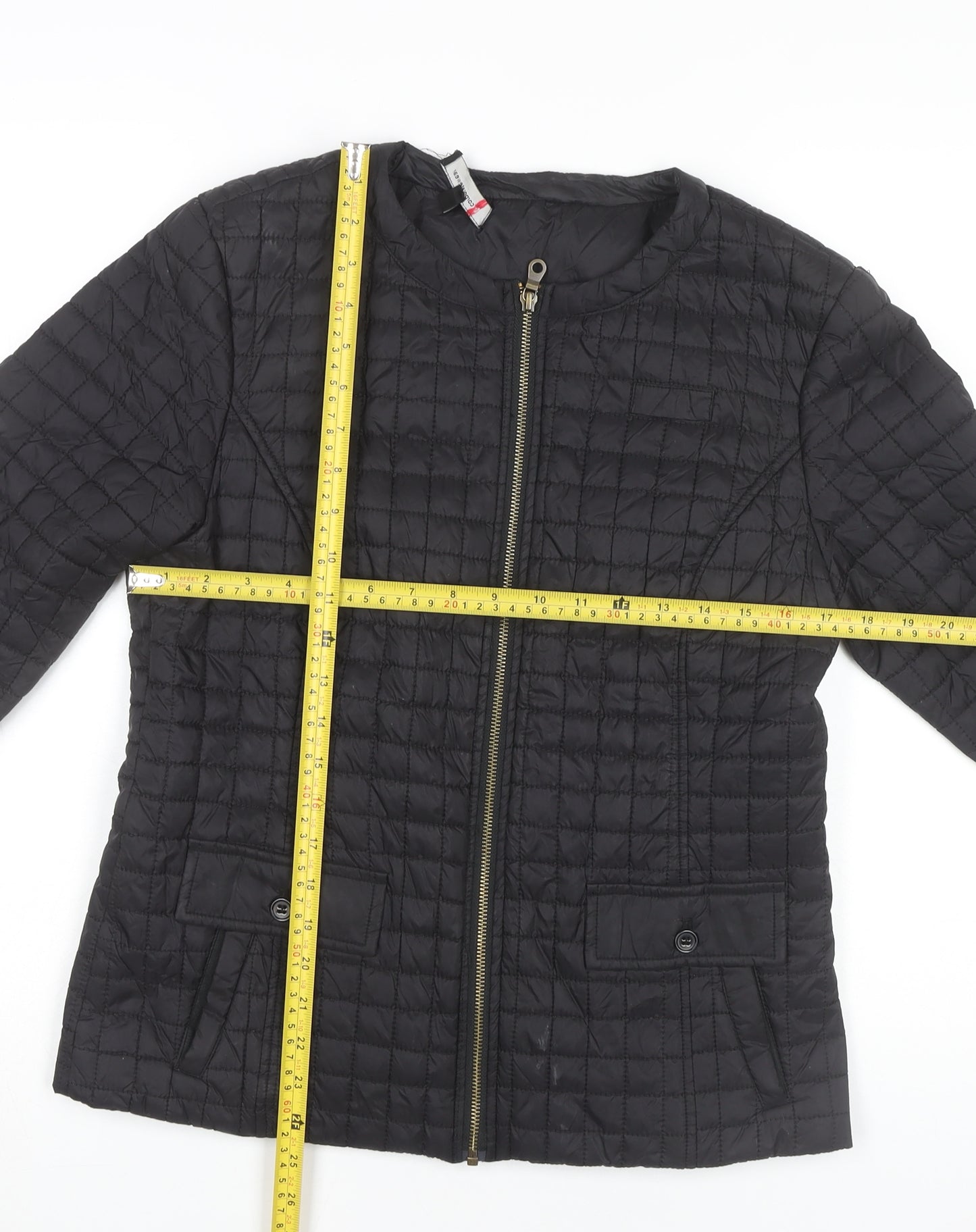 Incorporatewear Womens Black Quilted Jacket Size M Zip Front Casual