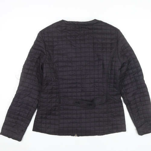Incorporatewear Womens Black Quilted Jacket Size M Zip Front Casual