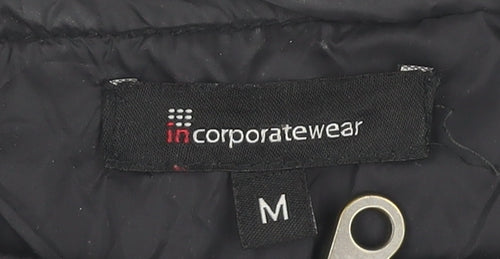 Incorporatewear Womens Black Quilted Jacket Size M Zip Front Casual