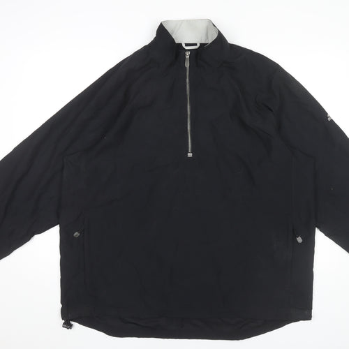 Adidas Men’s Black L Polyester 1/4 Zip Windbreaker Jacket