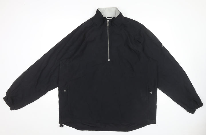 Adidas Men’s Black L Polyester 1/4 Zip Windbreaker Jacket