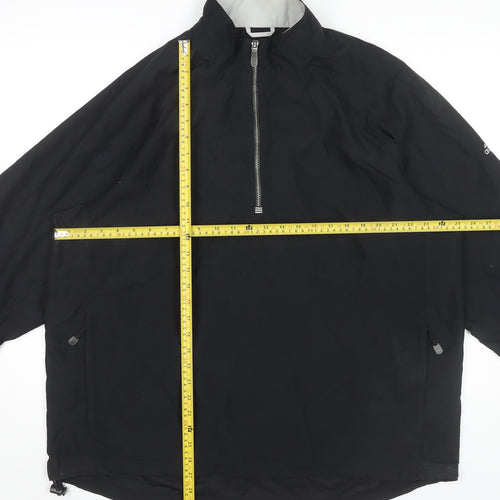Adidas Men’s Black L Polyester 1/4 Zip Windbreaker Jacket