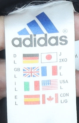 Adidas Men’s Black L Polyester 1/4 Zip Windbreaker Jacket