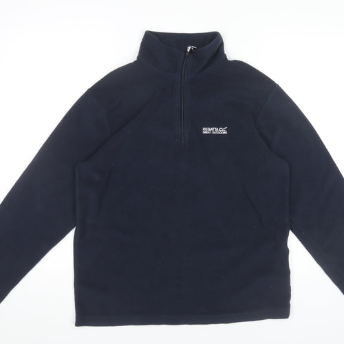 Regatta Mens Blue Fleece Sweatshirt L 1/2 Zip Pullover Outdoor