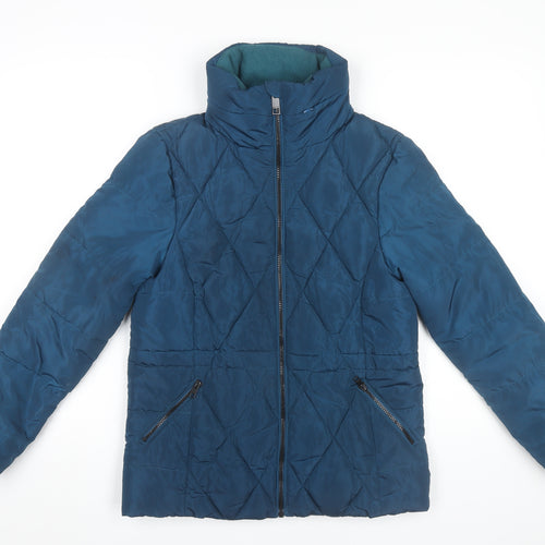 Marks and Spencer Women Blue Size 6 Quilted Puffer Jacket