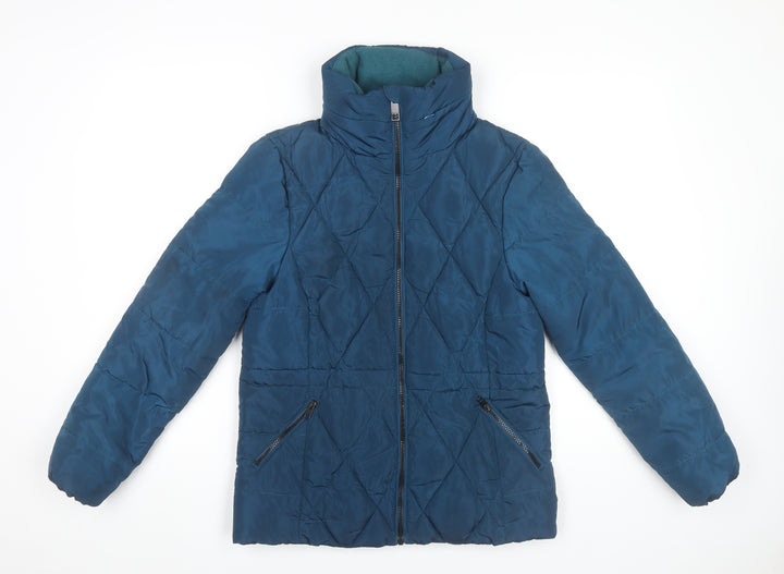 Marks and Spencer Women Blue Size 6 Quilted Puffer Jacket