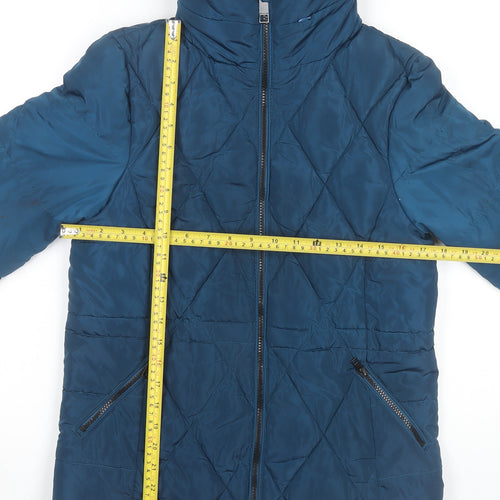 Marks and Spencer Women Blue Size 6 Quilted Puffer Jacket