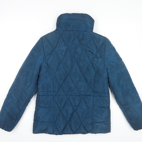 Marks and Spencer Women Blue Size 6 Quilted Puffer Jacket