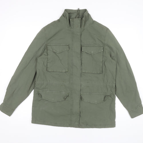 Marks and Spencer Womens Green Size 8 Military Jacket Cotton Blend