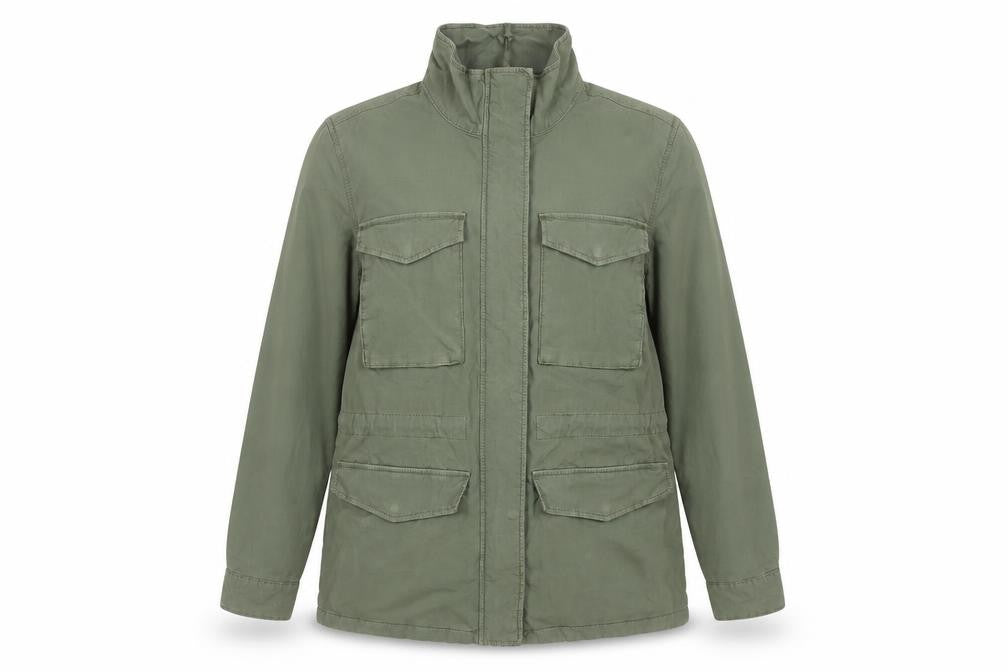 Front view of Marks & Spencer women’s green, size UK 8, military jacket cotton blend