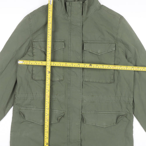 Marks and Spencer Womens Green Size 8 Military Jacket Cotton Blend