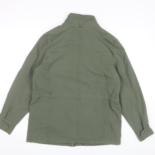 Marks and Spencer Womens Green Size 8 Military Jacket Cotton Blend