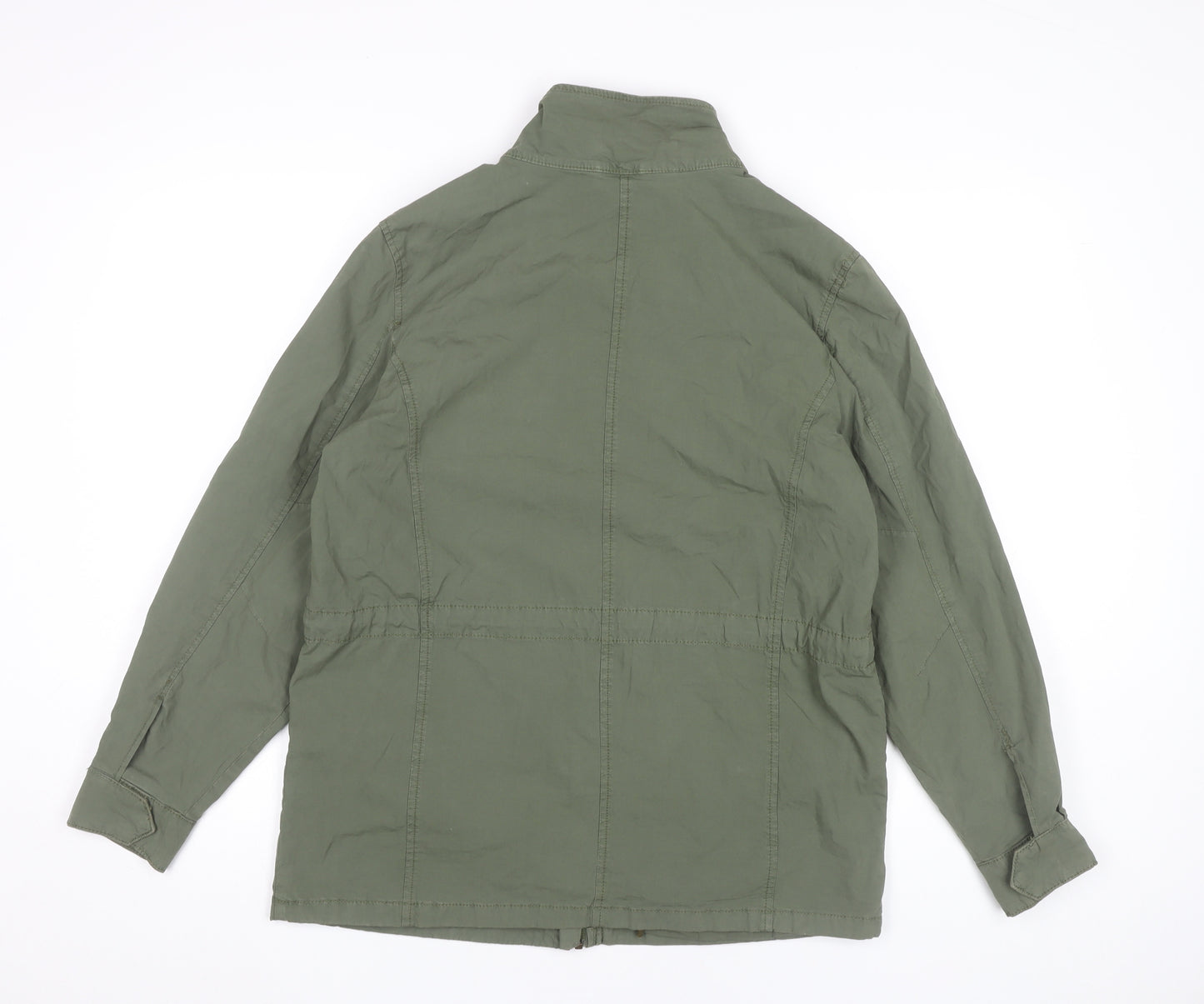 Marks and Spencer Womens Green Size 8 Military Jacket Cotton Blend