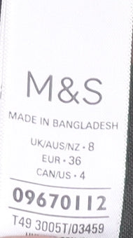 Marks and Spencer Womens Green Size 8 Military Jacket Cotton Blend