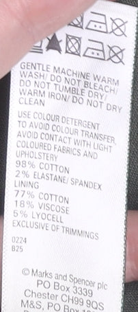 Marks and Spencer Womens Green Size 8 Military Jacket Cotton Blend