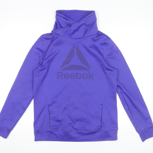 Reebok Women’s Purple Polyester Pullover Sweatshirt M Logo Sportswear